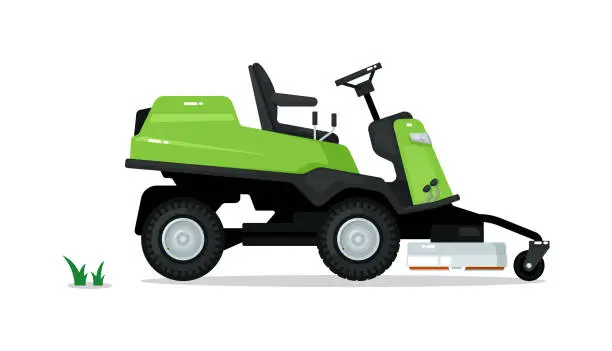 Vector illustration of Professional lawn mower isolated on white background