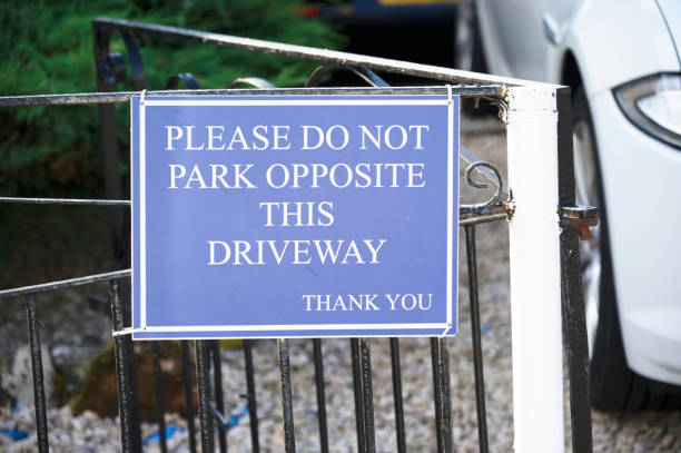 istock No parking private driveway sign outside house 1331832889