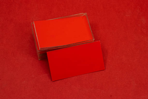 istock red Visit cards isolated on red background 1331834002