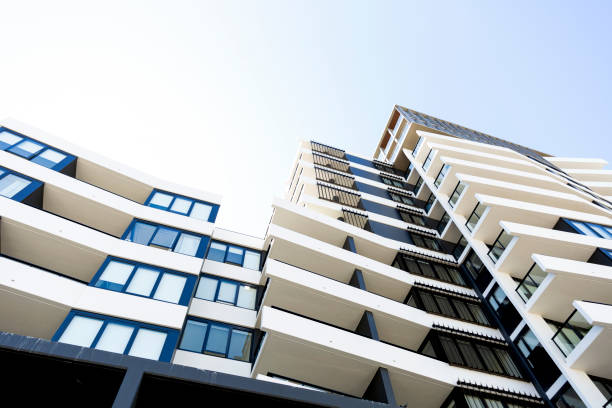 istock Modern apartment buildings, sky background with copy space 1331836922