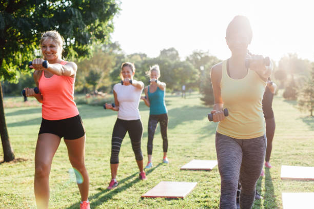 istock Group Fitness In The Park 1331837802