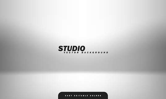 Empty white studio room background, used as background for display your products. Vector illustration. Easy editable colors.