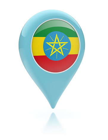 Computer image on a white background – concept of location in a country - \nEthiopia