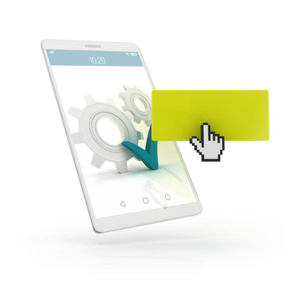 istock 3D Smartphone with Cursor - Gears and Check mark 1331841851