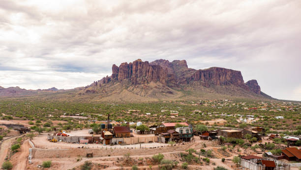 Aerial view of Ghost town in Arizona USA stock photo