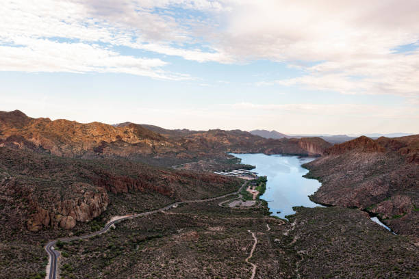 Aerial View of Canyon Lake in Arizona USA stock photo