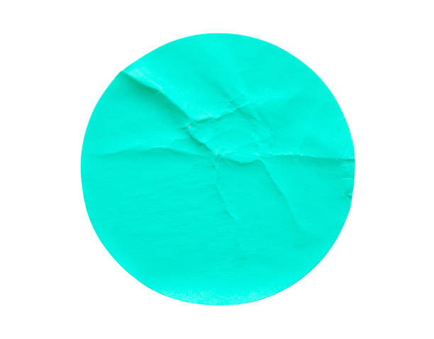 istock Blue round paper sticker label isolated on white background 1331856109