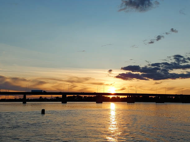 istock Des Prairies rivers in Montreal at Sunset, Quebec, Canada 1331864603