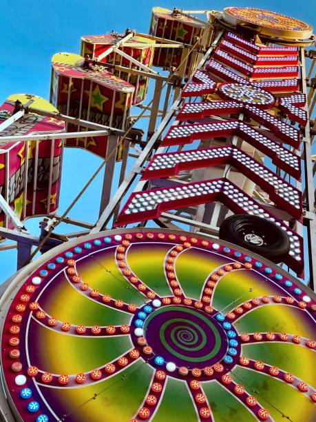 istock Bright colorful carnival ride, summer celebration 1331866941