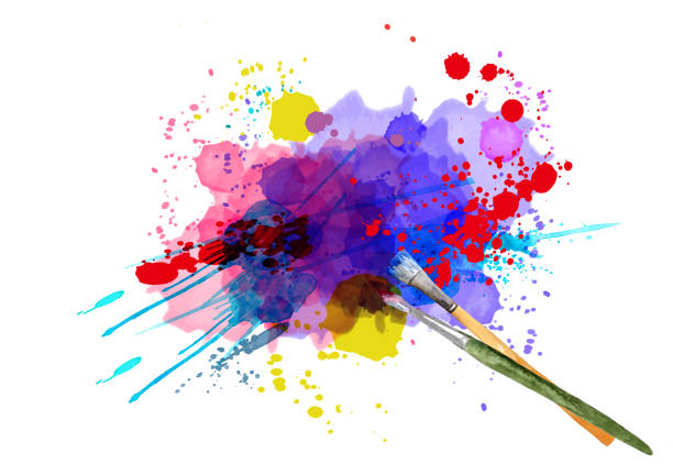 istock Colorful watercolor with pain brush 1331868499