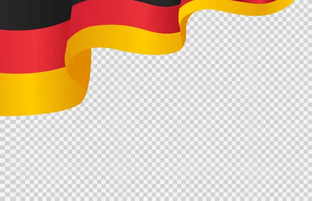 Vector illustration of Waving flag of Germany isolated  on jpg or transparent  background,Symbol of Germany,template for banner,card,advertising ,promote, TV commercial,web, vector illustration top gold sport winner