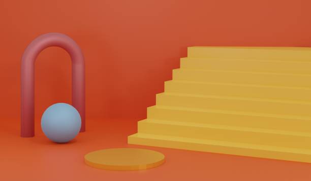 istock 3d rendering, Minimalist abstract background, primitive geometrical figures 1331872125