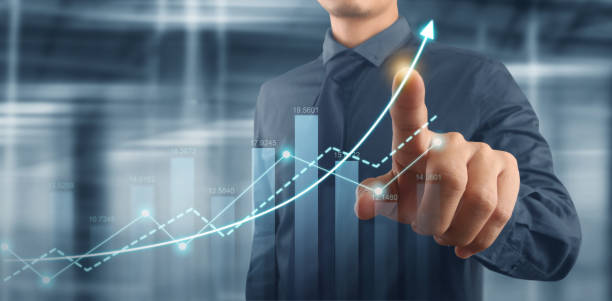 istock Businessman plan graph growth increase of chart positive indicators 1331873904