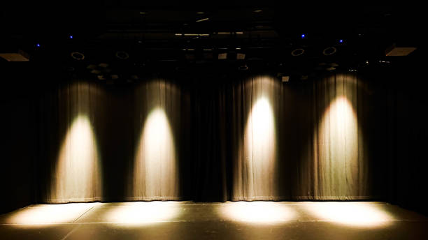 istock Night stage with yellow lighting background photo 1331874852