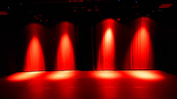 istock Night stage with red lighting scene background 1331875216