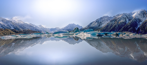 Lago glaciar Tasman Nueva Zelanda photo