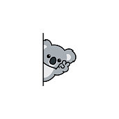 istock Cute koala peeking cartoon, vector illustration 1331882338