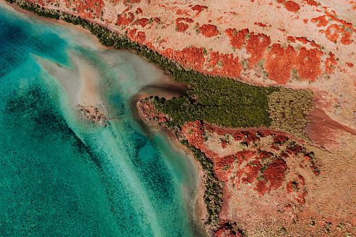 Stunning abstract image of vibrant, rugged coastline