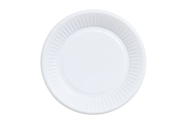 istock Top view of plate plastic on white isolated on white background 1331887697