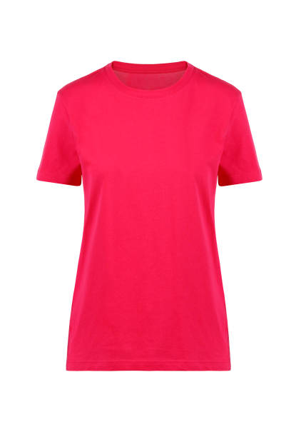 istock Women's red blank T-shirt template 1331890255