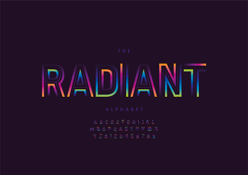 Radiant Lettering Radiant Alphabet Stock Illustration - Download Image Now - Abstract ...