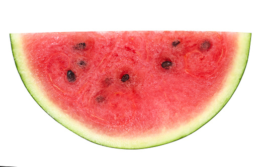 Half ripe watermelon isolated on a white background. Used for design. with clipping path