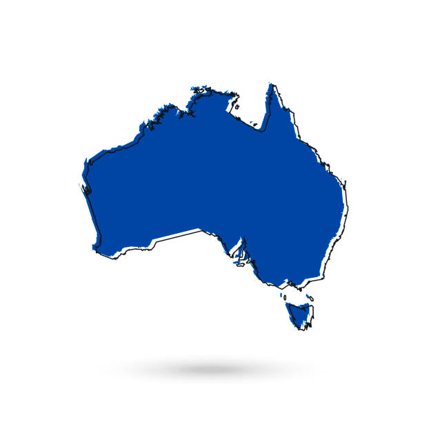 istock Vector Illustration of the Blue Map of Australia on White Background 1331905786