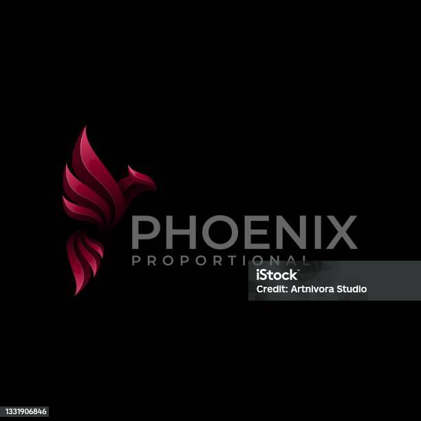 Vector Illustration Phoenix Gradient Colorful Style Stock Illustration ...