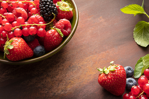 Fruit: Berry Fruit and Mint Still Life