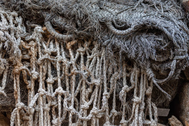 istock Very old handmade basket and netting 1331910592