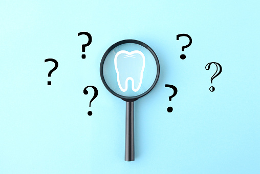 Qeustion about teeth conditon images, magnifying glass and tooth illustration