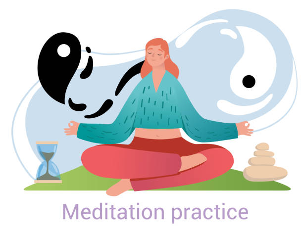 istock Meditation Practice concept with serene young woman meditating 1331911294