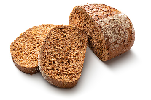 Bread: Brown Bread Isolated on White Background