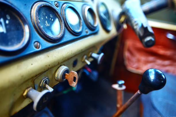 istock antique old automobile car dashboard. 1331914426