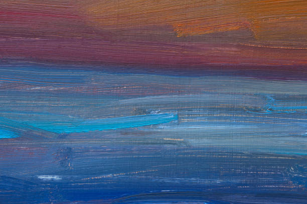 Abstract oil painting. A mixed fragment of the sea at sunset. Abstract oil painting. A mixed fragment of the sea at sunset. Summer art background. Natural wave texture. Impressionism in painting. A marine sketch, a fragment of a picture. Brushstrokes texture. tempera painting variation abstract colors stock pictures, royalty-free photos & images