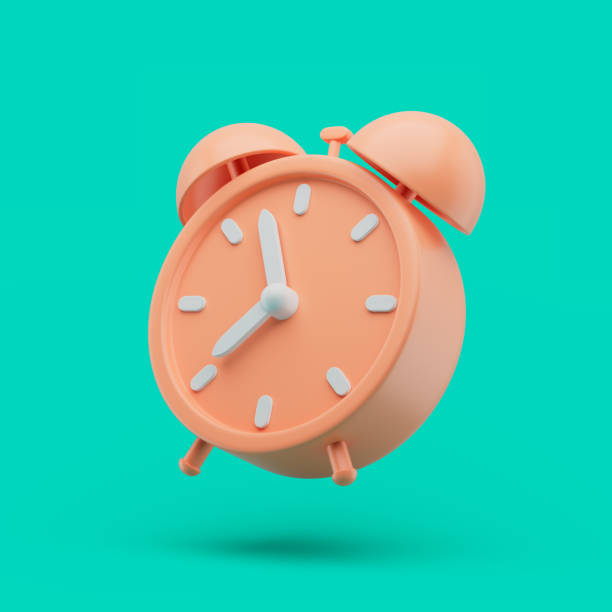 istock Alarm clock icon. Simple 3d render illustration on vibrant background. 1331929688