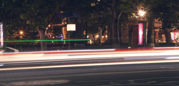 istock Car lights in the night city. Traffic 1331929983