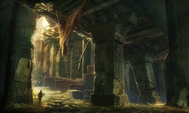 istock digital illustration of destroyed abandoned city street view environment landscape under bridge 1331933784