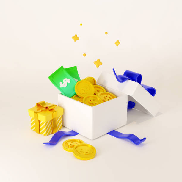 istock A gift box full of coins. Loyalty program, cash rewards, cashback. 3d render 1331935751