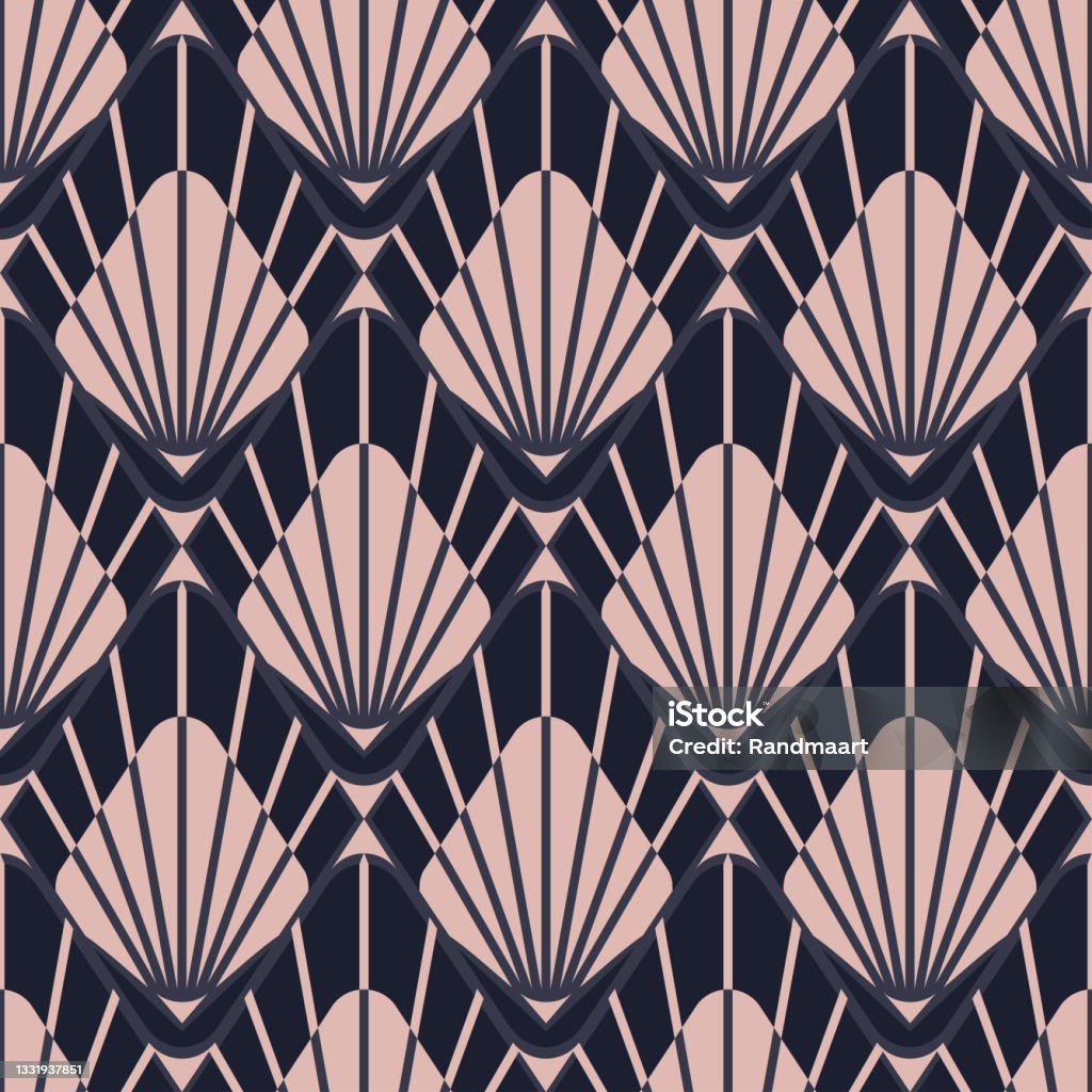 Repeat Pattern Design Pink Repeat Vector Pattern With Geometric Pink Bloom On Dark Blue Background ...