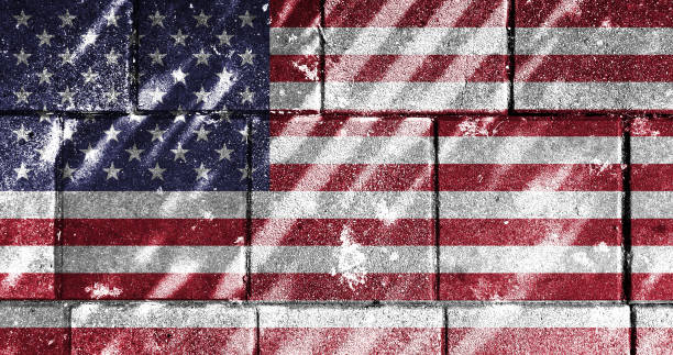 istock Close-up of American flag 1331942470