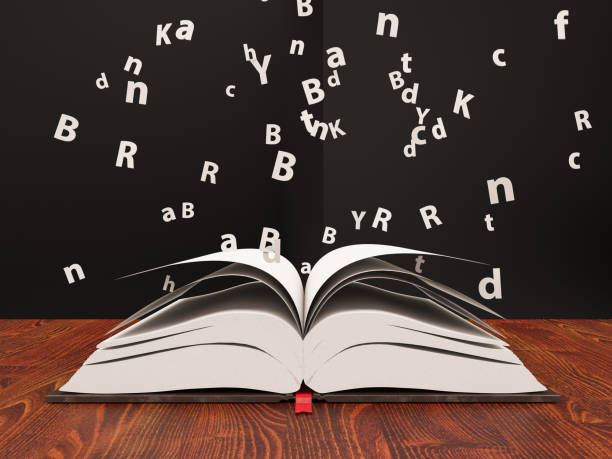 istock Alphabet Letters Flying Above Book 1331942578