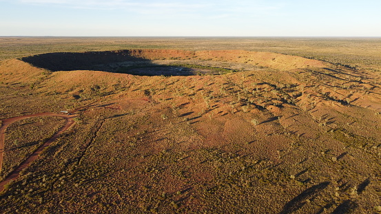 Panoramic image of a crater. Wolfe Creek, July 2021