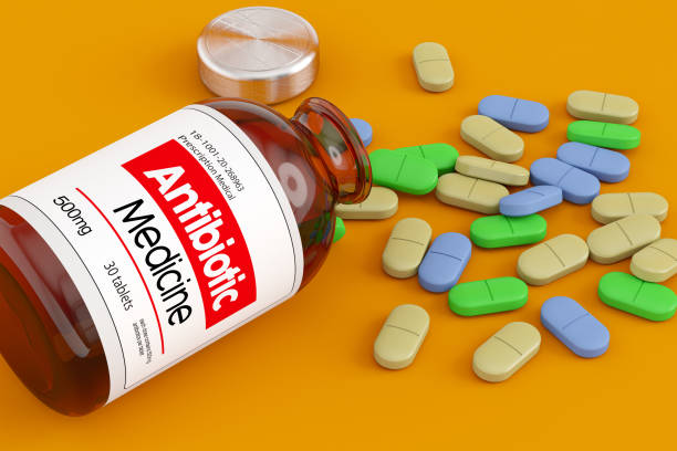 istock Antibiotic Bottle with Pills 1331943431