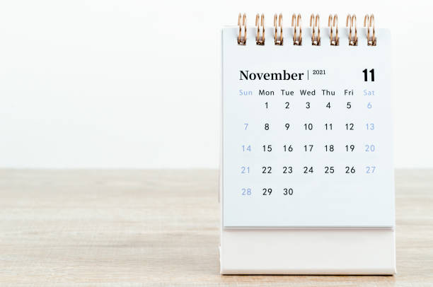 istock November Calendar 2021 on wooden table 1331943440