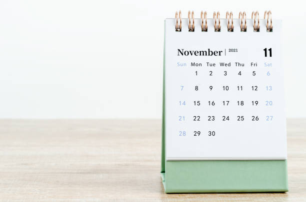 istock November Calendar 2021 on wooden table 1331943455
