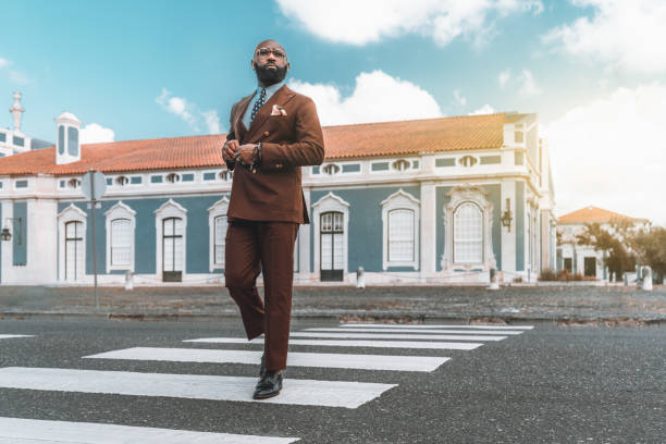 istock Black businessman on a crosswalk 1331943982