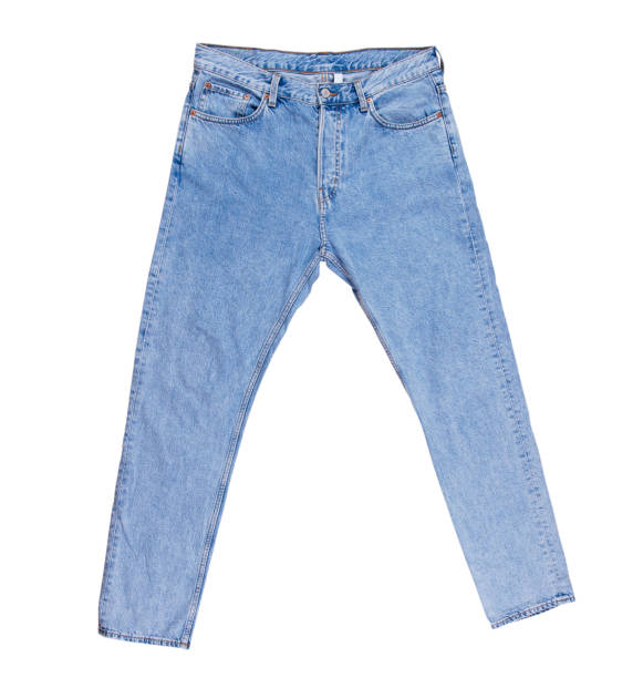 istock Denim pants isolated, blue folded jeans isolated on white background close up 1331945086