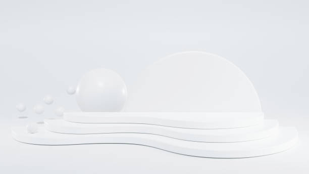 istock Geometry white podium displays empty for product concept with copy space 1331945413