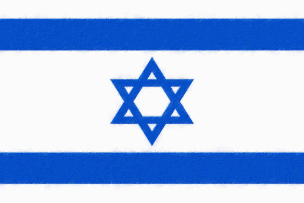 istock Israel flag painted with paint on a concrete wall 1331946591